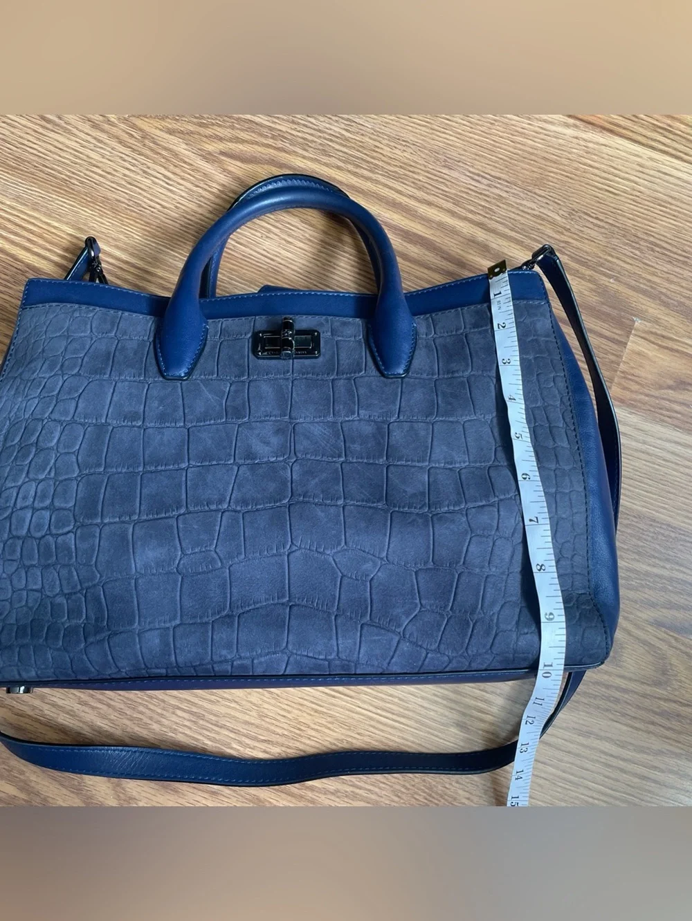 Diane Von Furstenberg DVF 440 Gallery Viviana Leather Handle Bag Dark Night